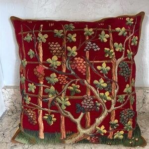 Apocalypse Series French Tapestry Red Vine & Grape Throw Pillow